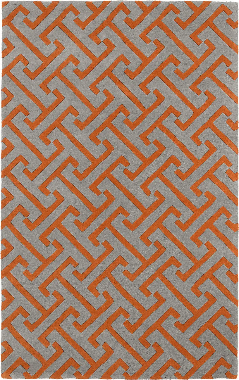 Modern Loom Revolution Orange Patterned Modern Rug