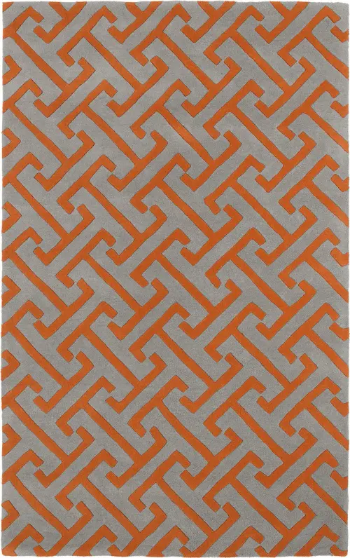 Modern Loom Revolution Orange Patterned Modern Rug