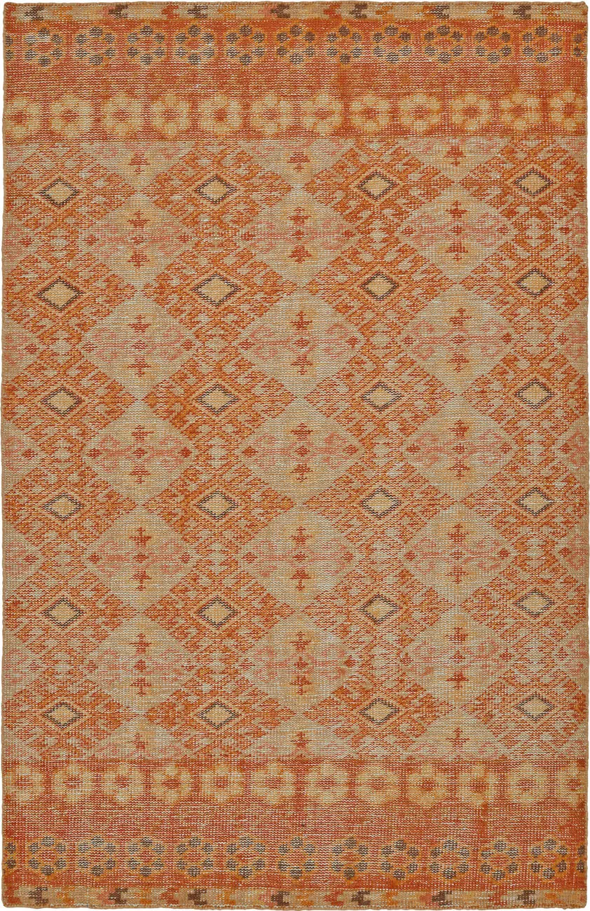 Modern Loom Relic Hand Knotted Orange Transitional Rug