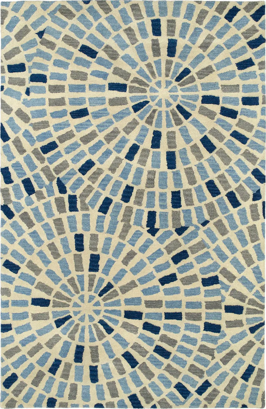 Modern Loom Rosaic Hand Tufted Light Blue Modern Rug