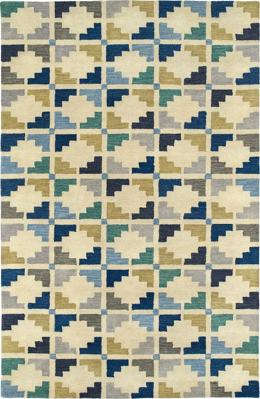 Modern Loom Rosaic Hand Tufted Beige Patterned Modern Rug