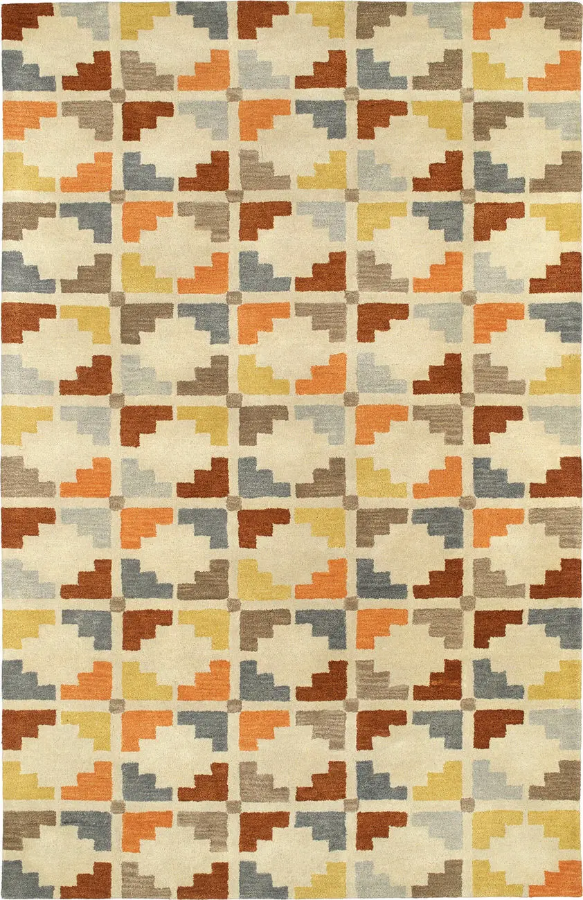 Modern Loom Rosaic Hand Tufted Sand Patterned Modern Rug