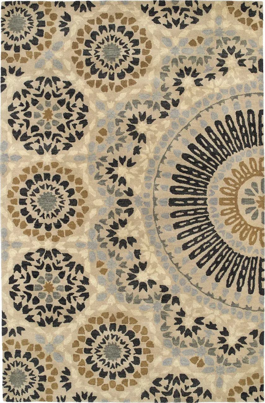 Modern Loom Rosaic Hand Tufted Beige Patterned Modern Rug 2