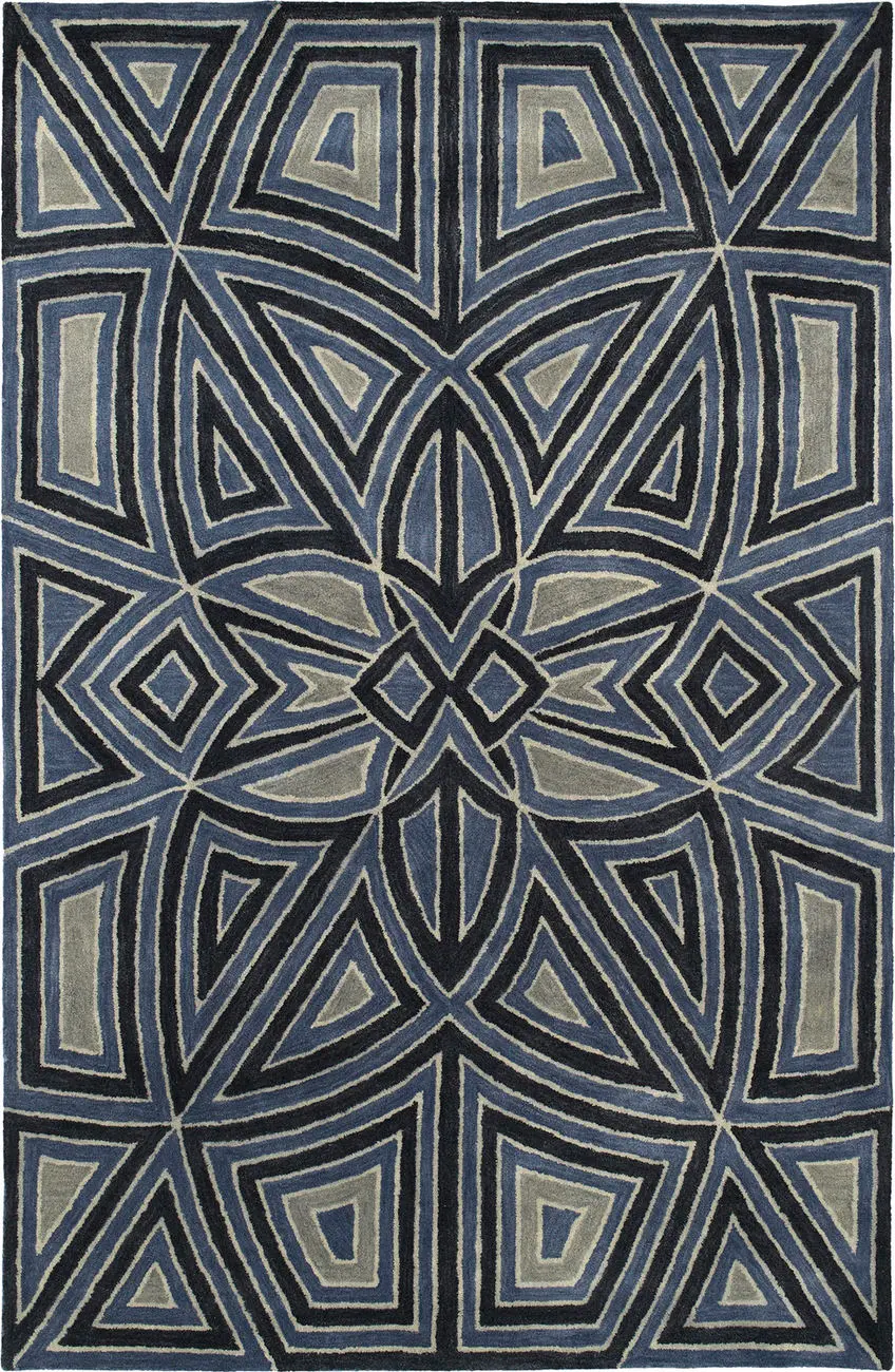 Modern Loom Rosaic Periwinkle Patterned Modern Rug
