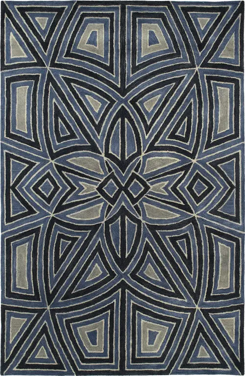 Modern Loom Rosaic Periwinkle Patterned Modern Rug