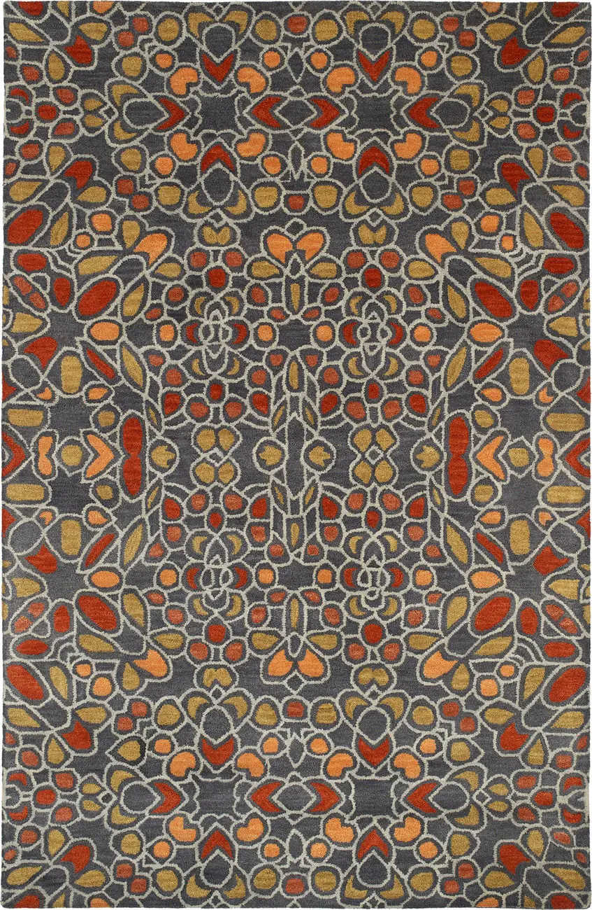 Modern Loom Rosaic Hand Tufted Charcoal Transitional Rug