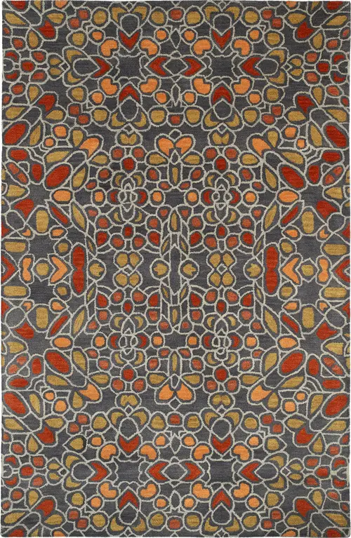 Modern Loom Rosaic Hand Tufted Charcoal Transitional Rug