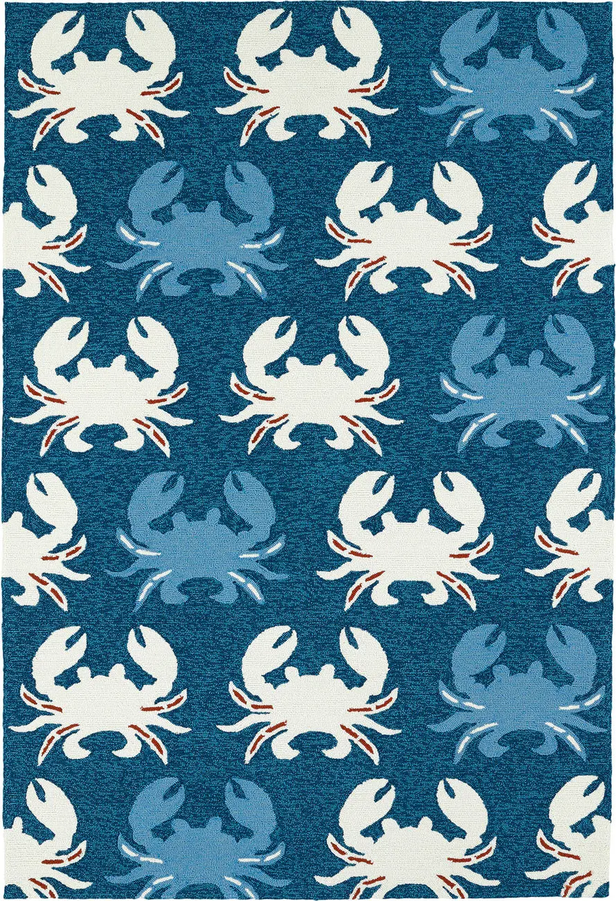 Modern Loom Sea Isle Navy Tweed Outdoor Coastal Contemporary Rug
