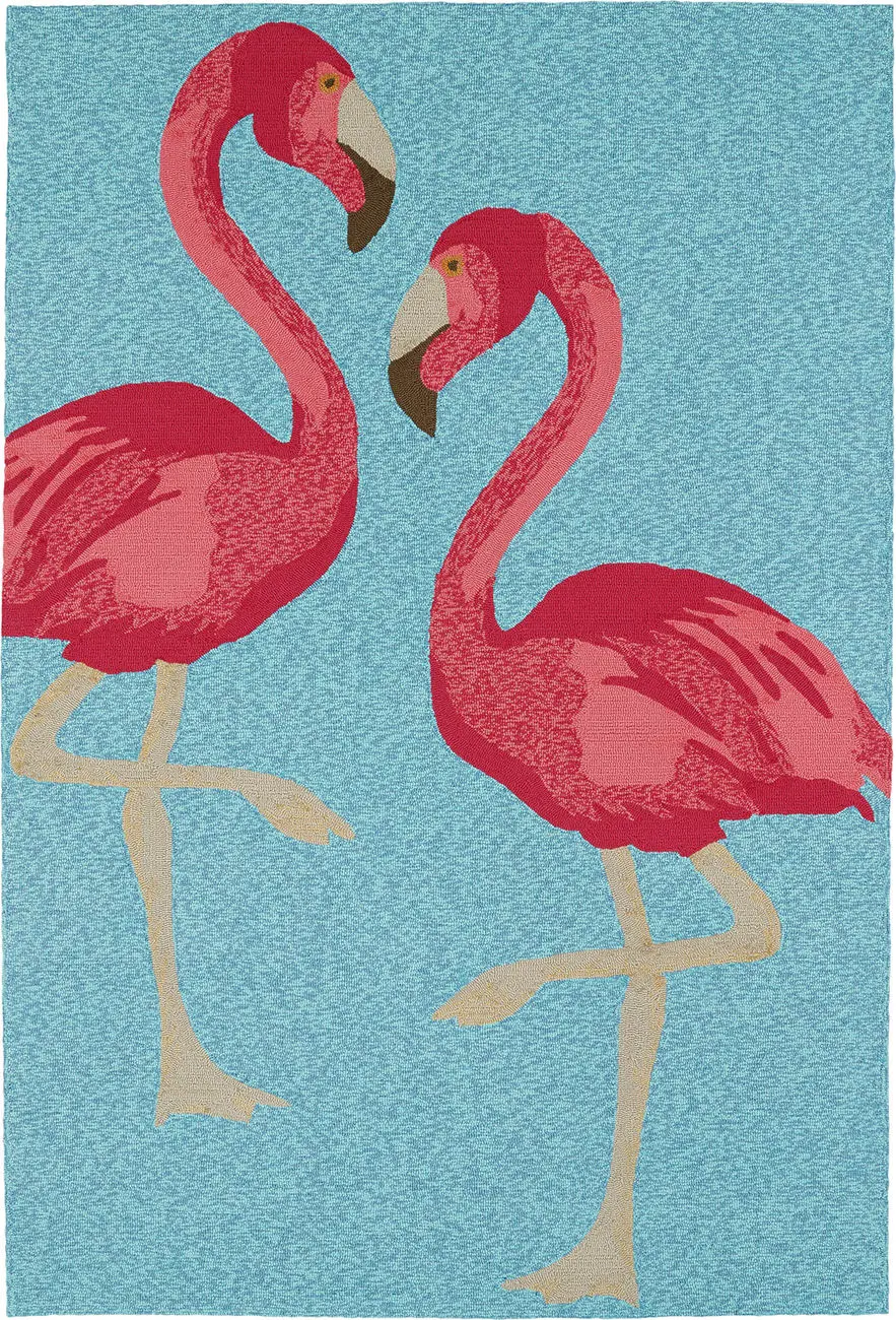 Modern Loom Sea Isle Light Blue Outdoor Coastal Contemporary Rug