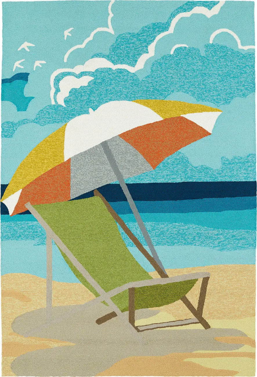 Modern Loom Sea Isle Light Blue Outdoor Coastal Contemporary Rug 2