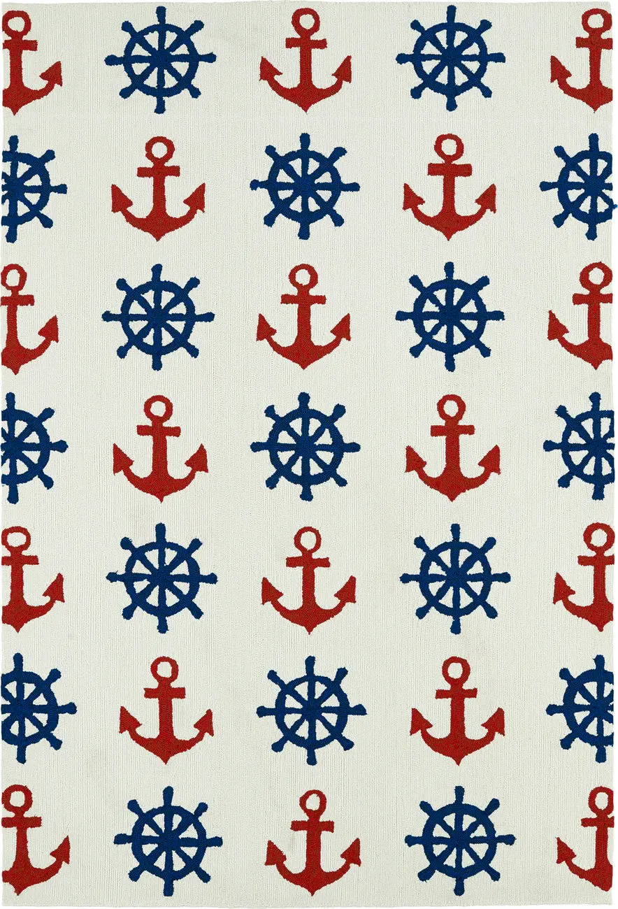 Modern Loom Sea Isle Ivory Outdoor Coastal Contemporary Rug 2