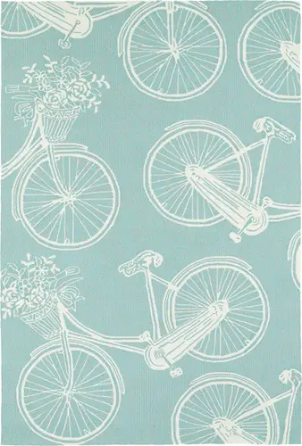 Modern Loom Sea Isle Light Blue Outdoor Coastal Contemporary Rug 3