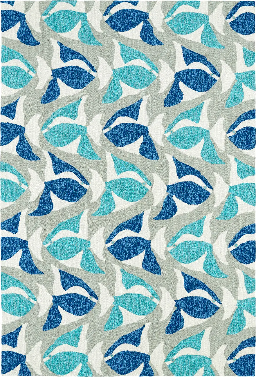 Modern Loom Sea Isle Grey Outdoor Coastal Contemporary Rug 2