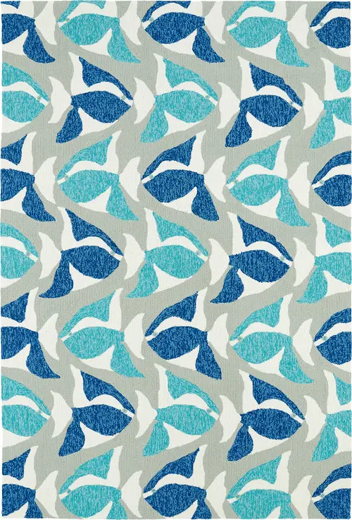 Modern Loom Sea Isle Grey Outdoor Coastal Contemporary Rug 2