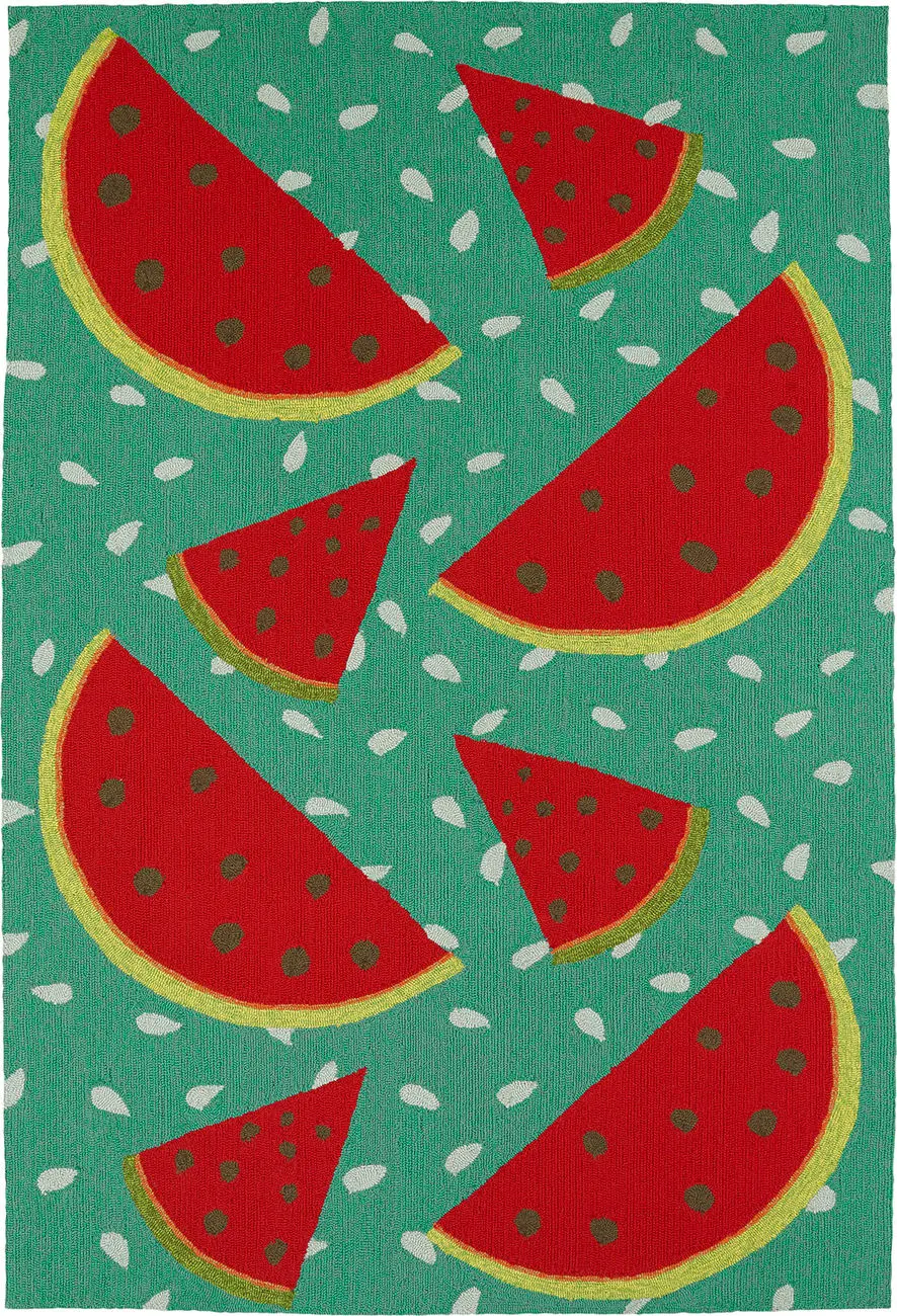 Modern Loom Sea Isle Red Outdoor Coastal Contemporary Rug