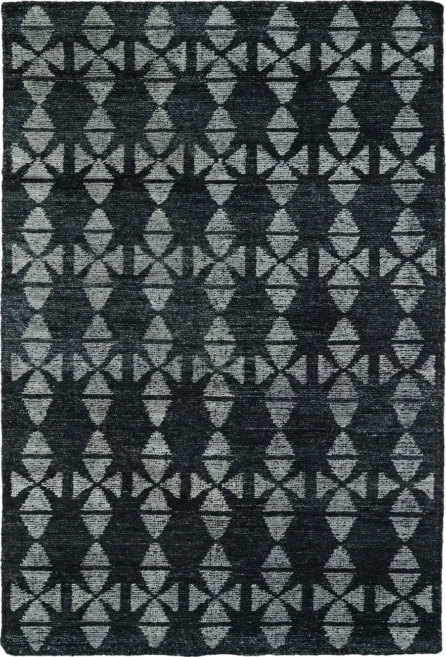 Modern Loom Solitaire Charcoal Patterned Modern Rug 2