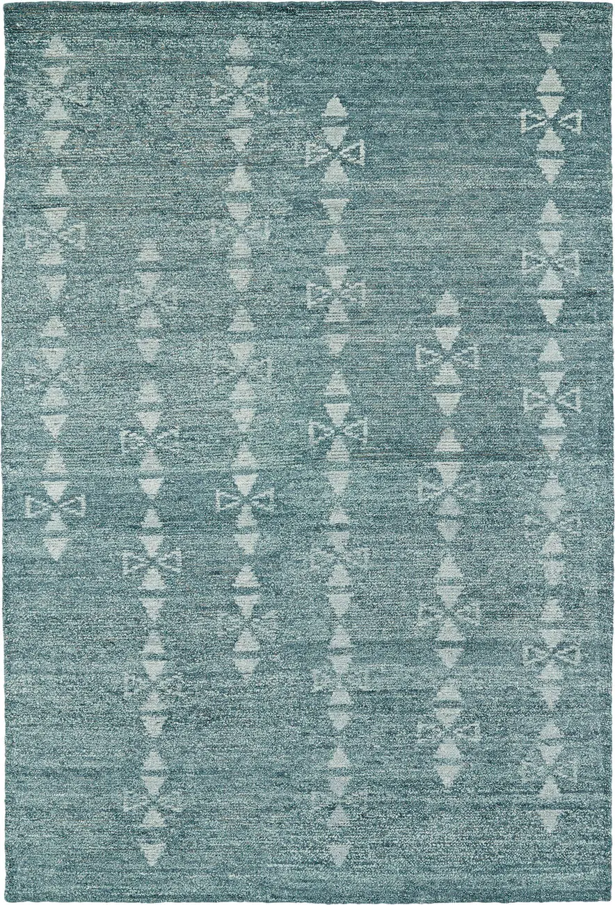 Modern Loom Solitaire Ice Blue Patterned Modern Rug