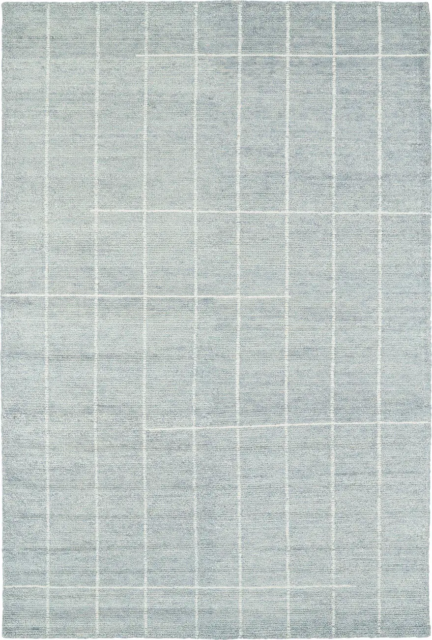 Modern Loom Solitaire Glacier Blue Patterned Modern Rug