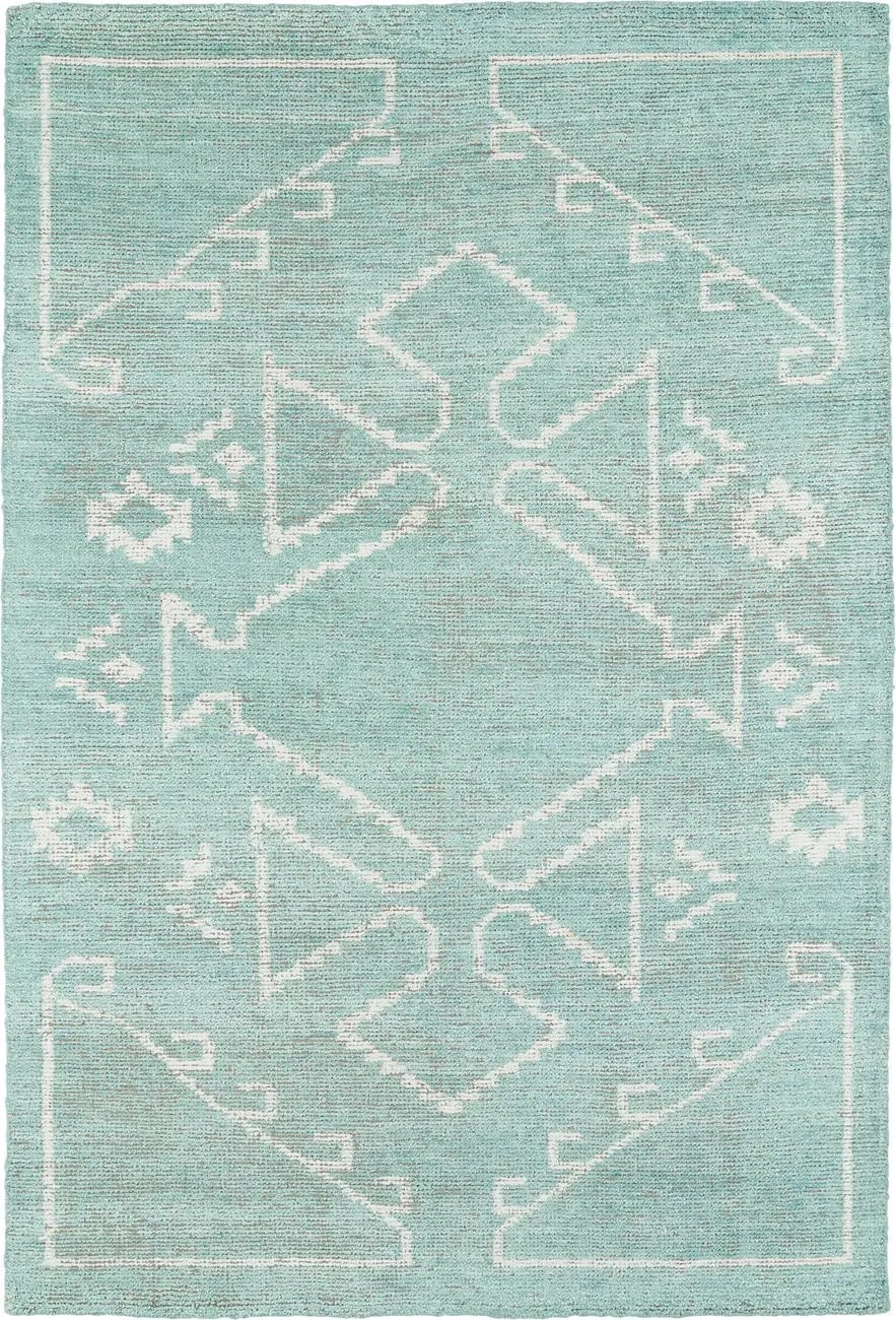 Modern Loom Solitaire Mint Patterned Modern Rug