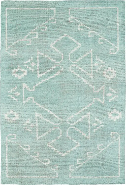 Modern Loom Solitaire Mint Patterned Modern Rug