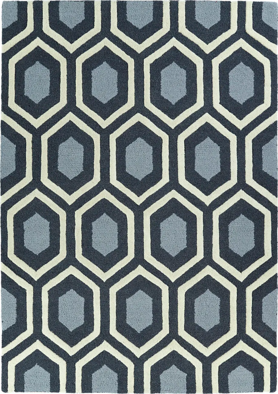 Modern Loom Spaces Charcoal Patterned Modern Rug
