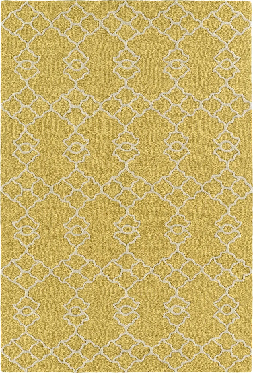 Modern Loom Spaces Hand Tufted Gold Patterned Modern Rug