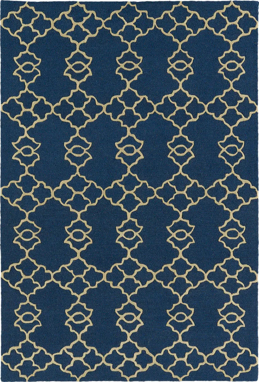 Modern Loom Spaces Hand Tufted Blue Patterned Modern Rug 2