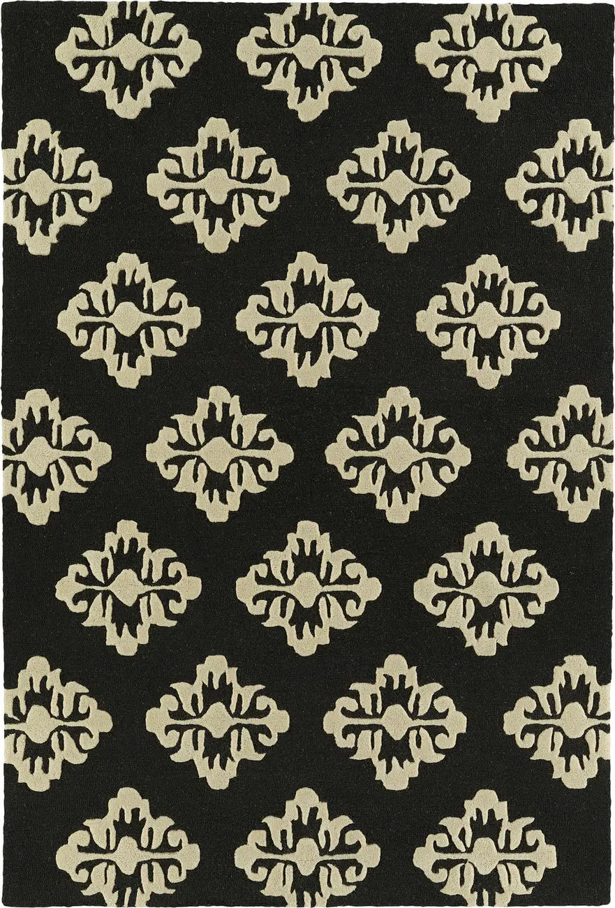 Modern Loom Spaces Hand Tufted Black Patterned Modern Rug 2
