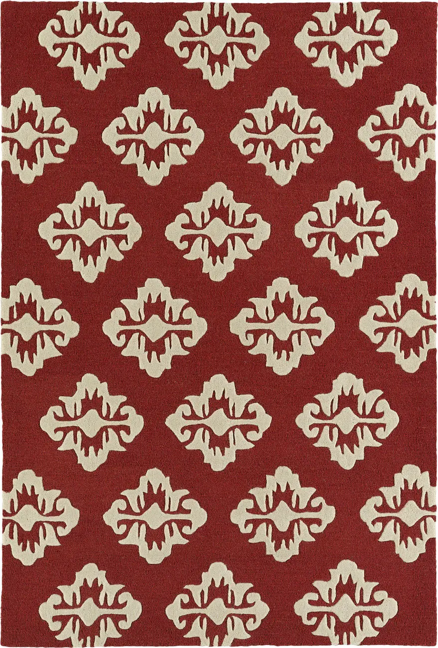 Modern Loom Spaces Cranberry Patterned Modern Rug
