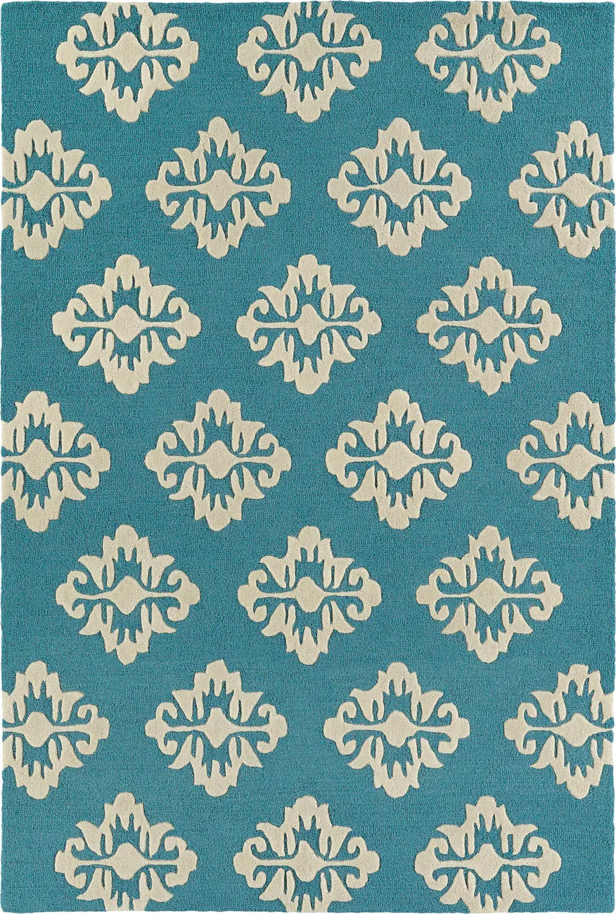Modern Loom Spaces Turquoise Patterned Modern Rug