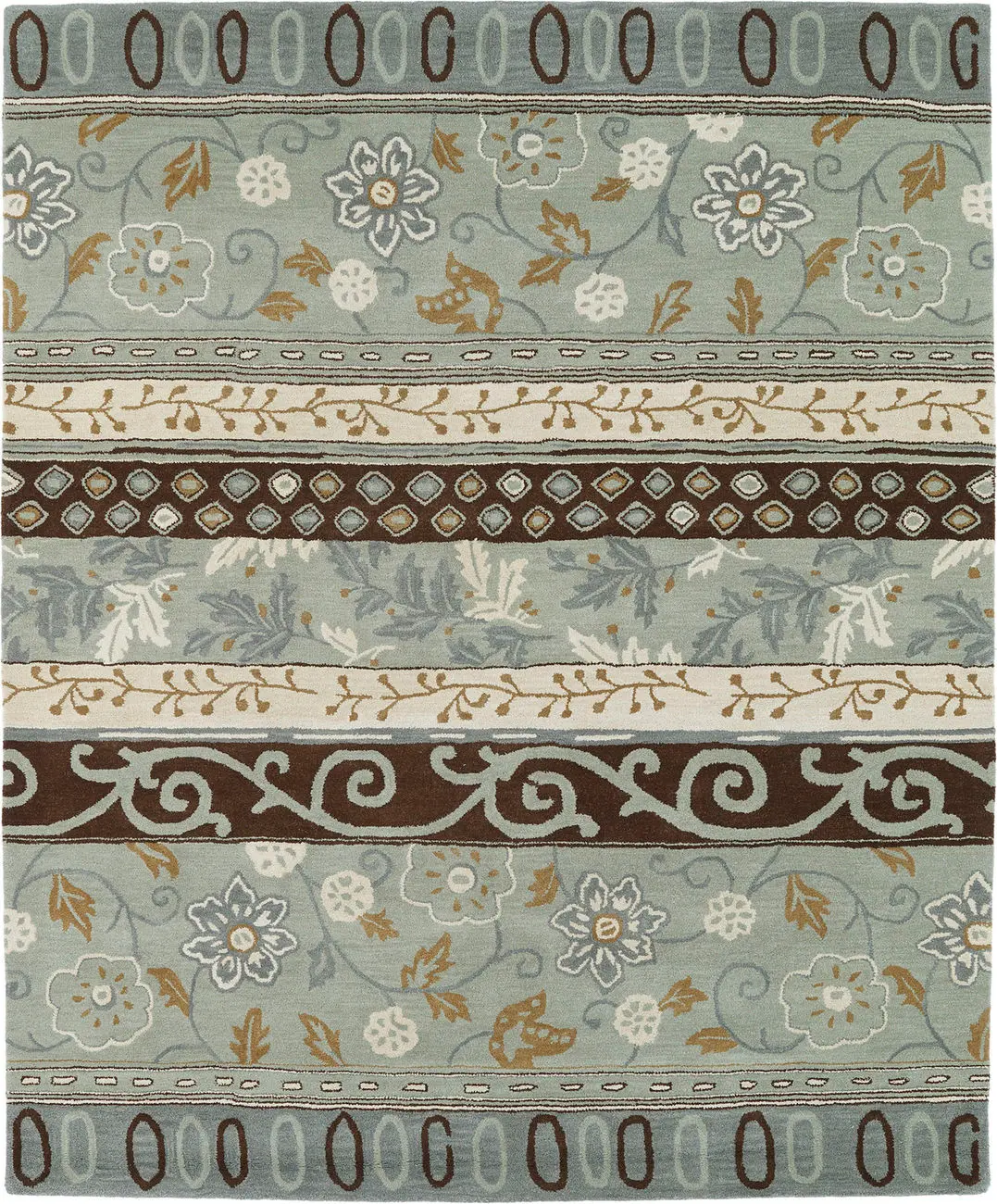 Modern Loom Taj Hand Tufted Mint Blue Transitional Rug