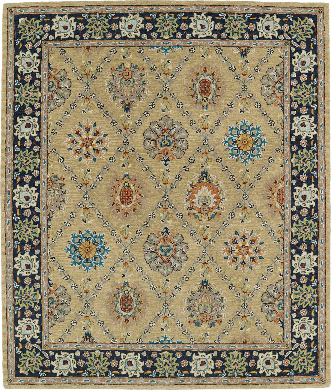 Modern Loom Taj Hand Tufted Gold Traditional Rug