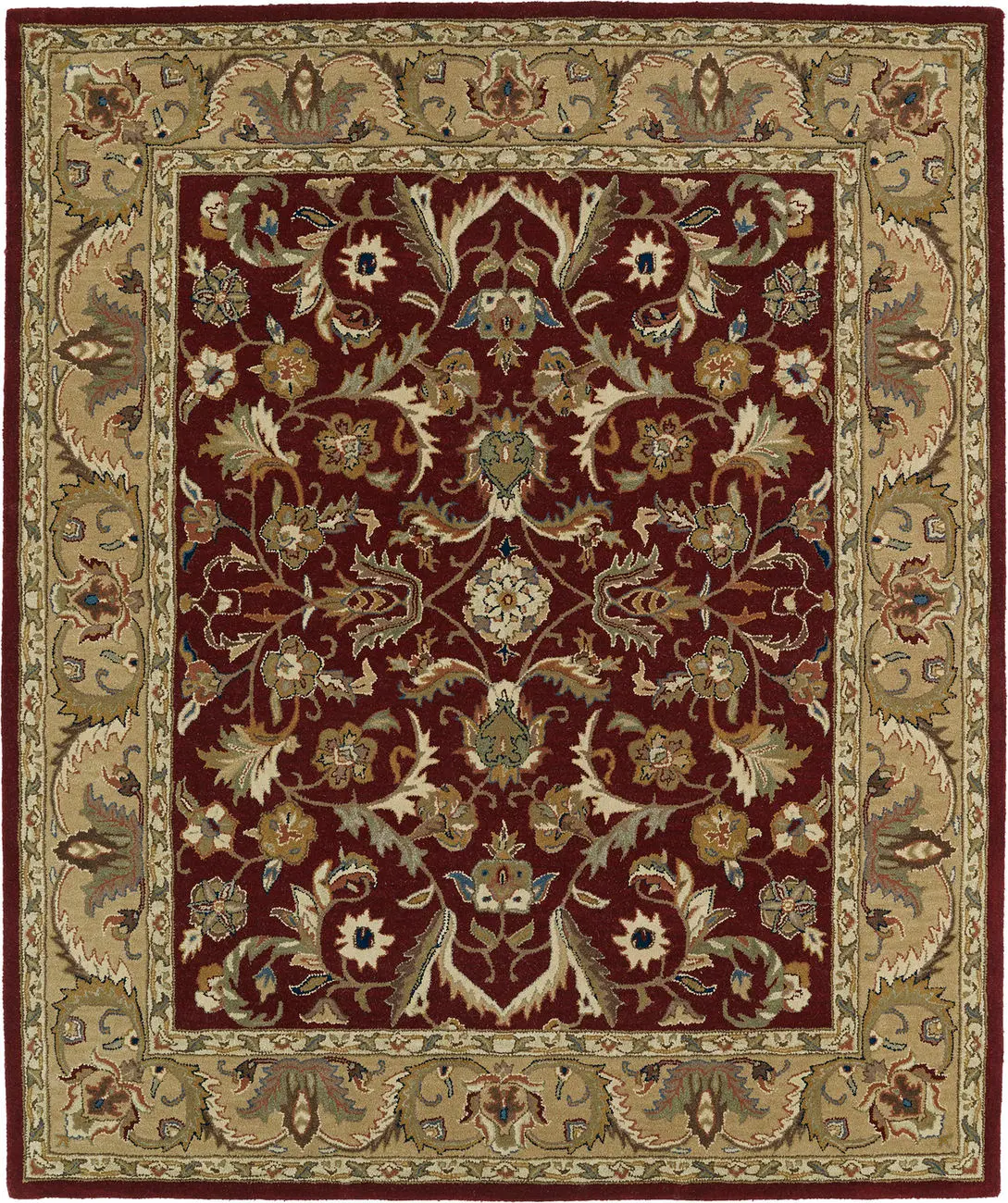 Modern Loom Taj Hand Tufted Burgundy Traditional Rug