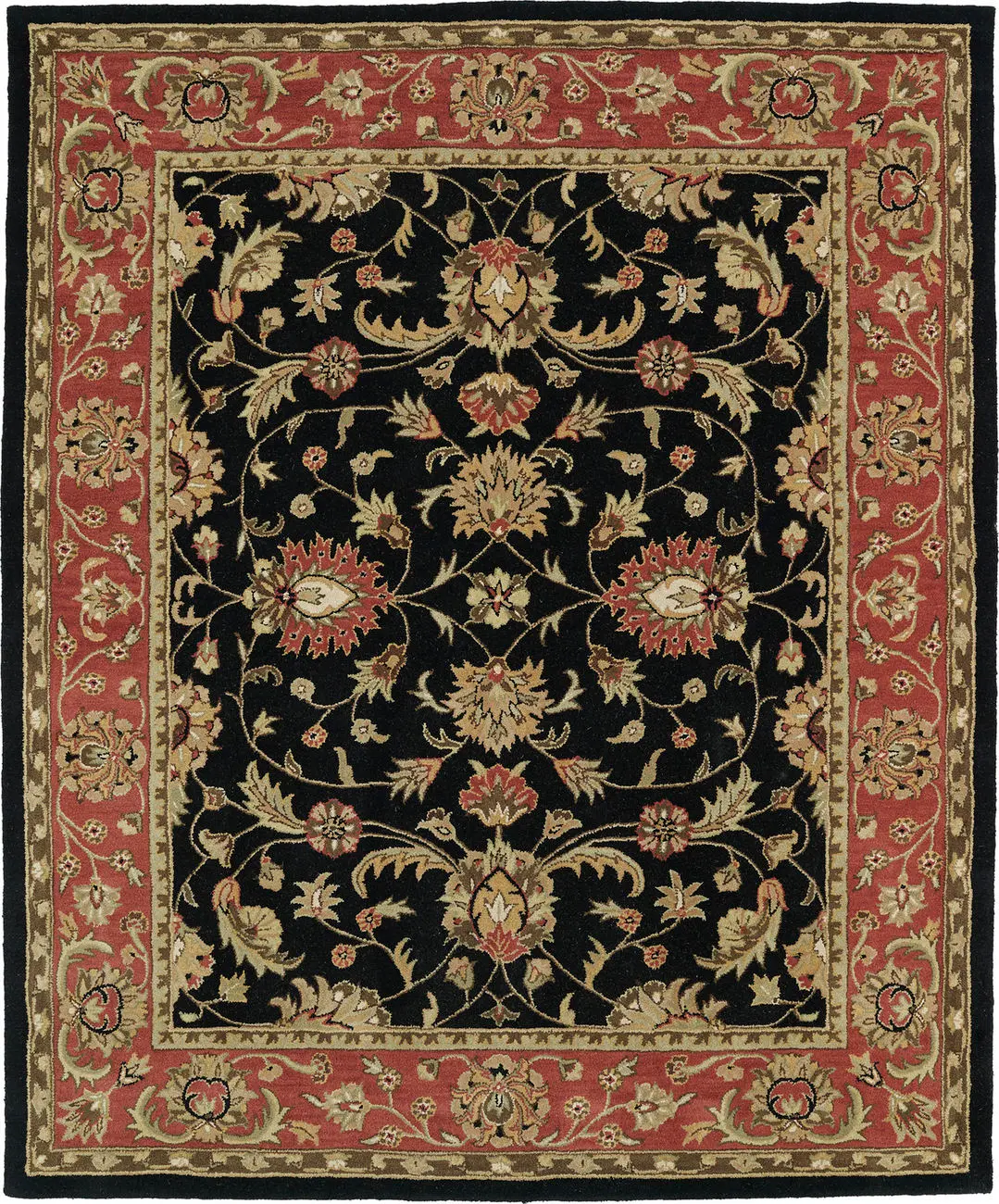 Modern Loom Taj Hand Tufted Black Traditional Rug
