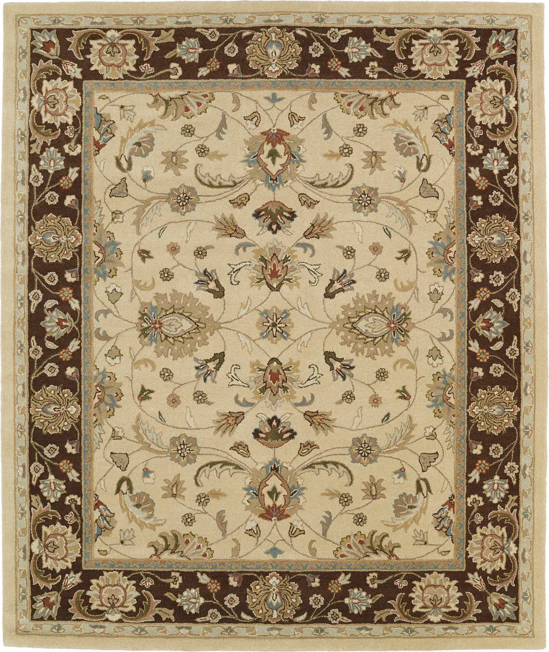 Modern Loom Taj Hand Tufted Gold Chocolate Traditional Rug