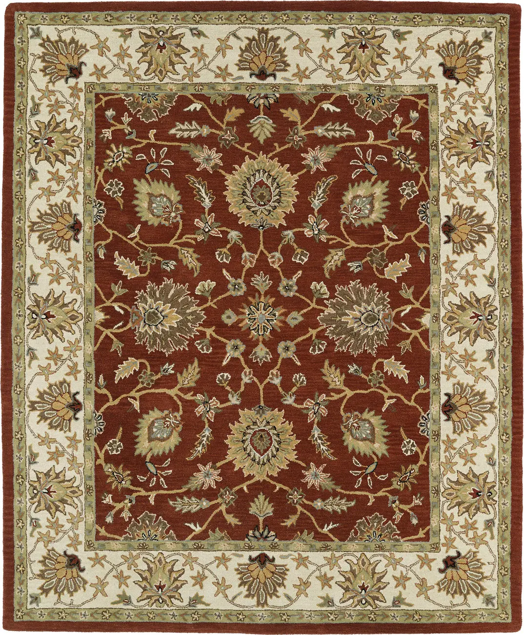 Modern Loom Taj Hand Tufted Rust Traditional Rug