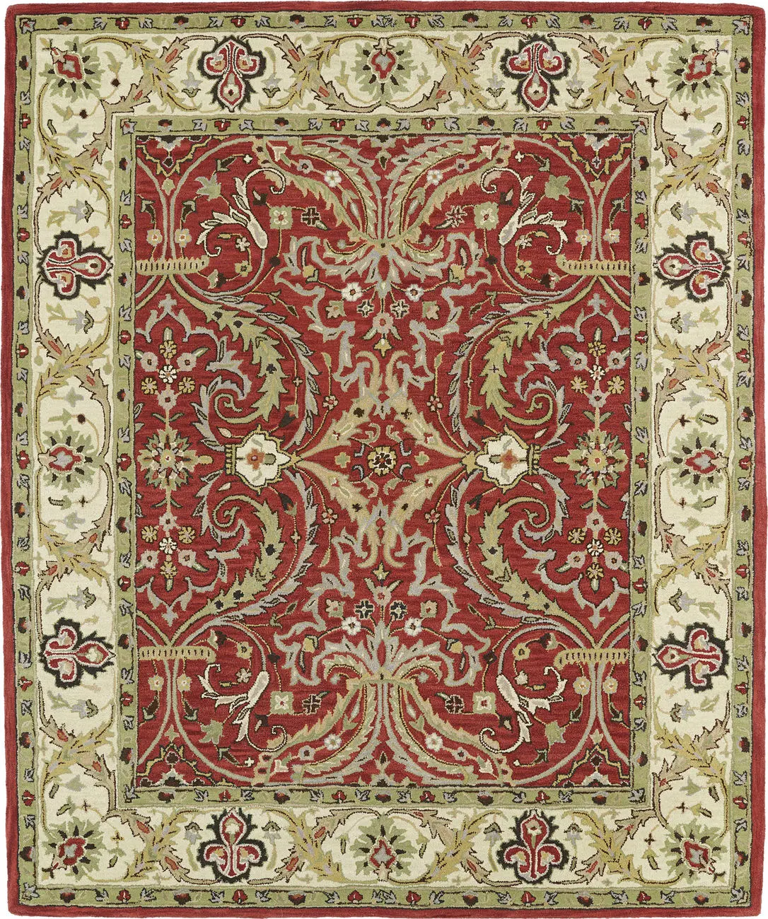 Modern Loom Taj Hand Tufted Red Traditional Rug 2