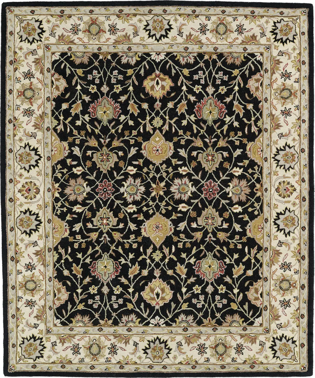 Modern Loom Taj Hand Tufted Black Traditional Rug 2