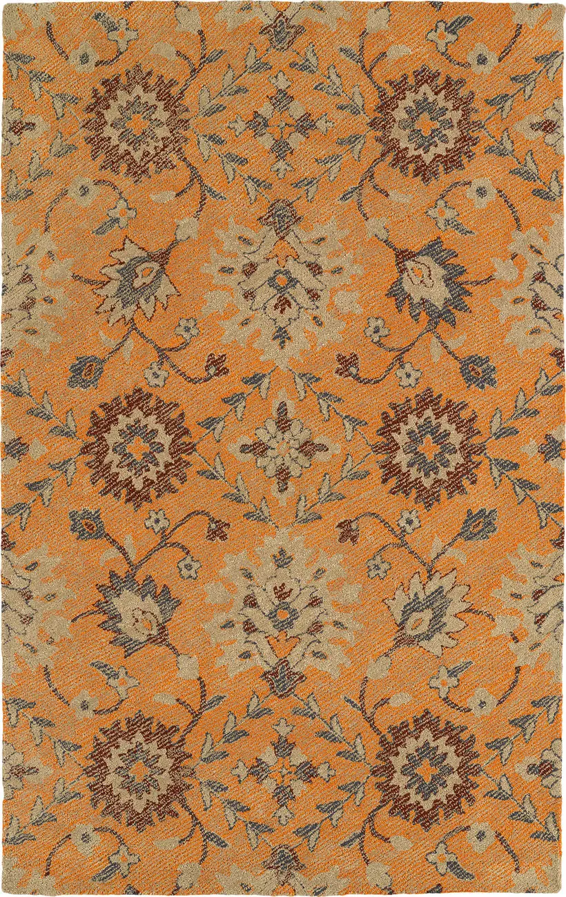 Modern Loom Weathered Bright Orange Outdoor Transitional Rug