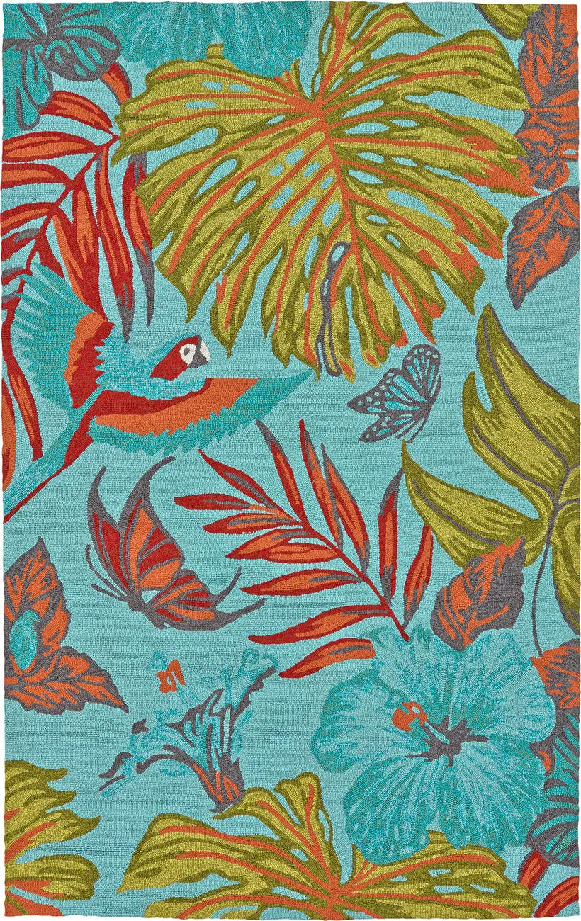 Modern Loom Yunque Blue Outdoor Coastal Contemporary Rug
