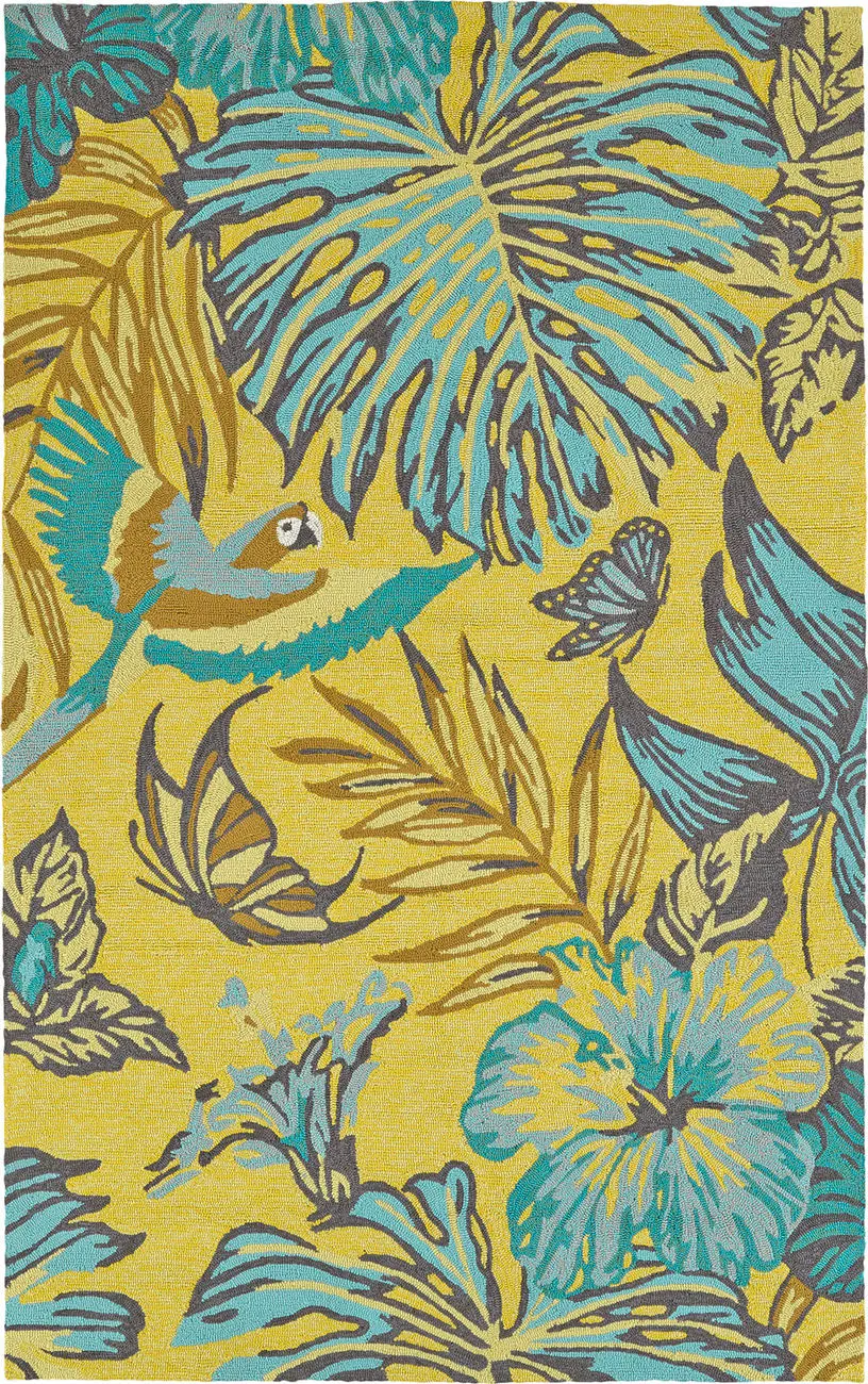 Modern Loom Yunque Yellow Outdoor Coastal Contemporary Rug