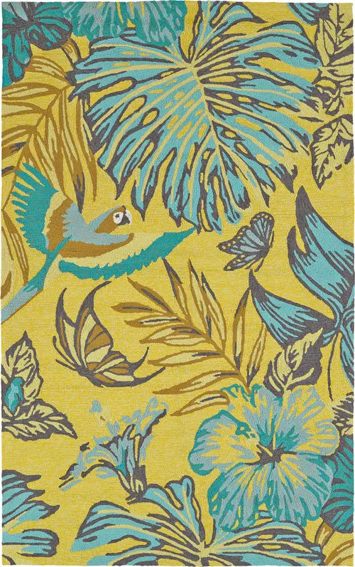 Modern Loom Yunque Yellow Outdoor Coastal Contemporary Rug
