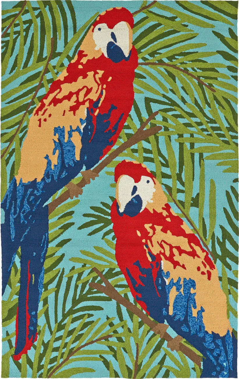 Modern Loom Yunque Sky Blue Outdoor Coastal Contemporary Rug