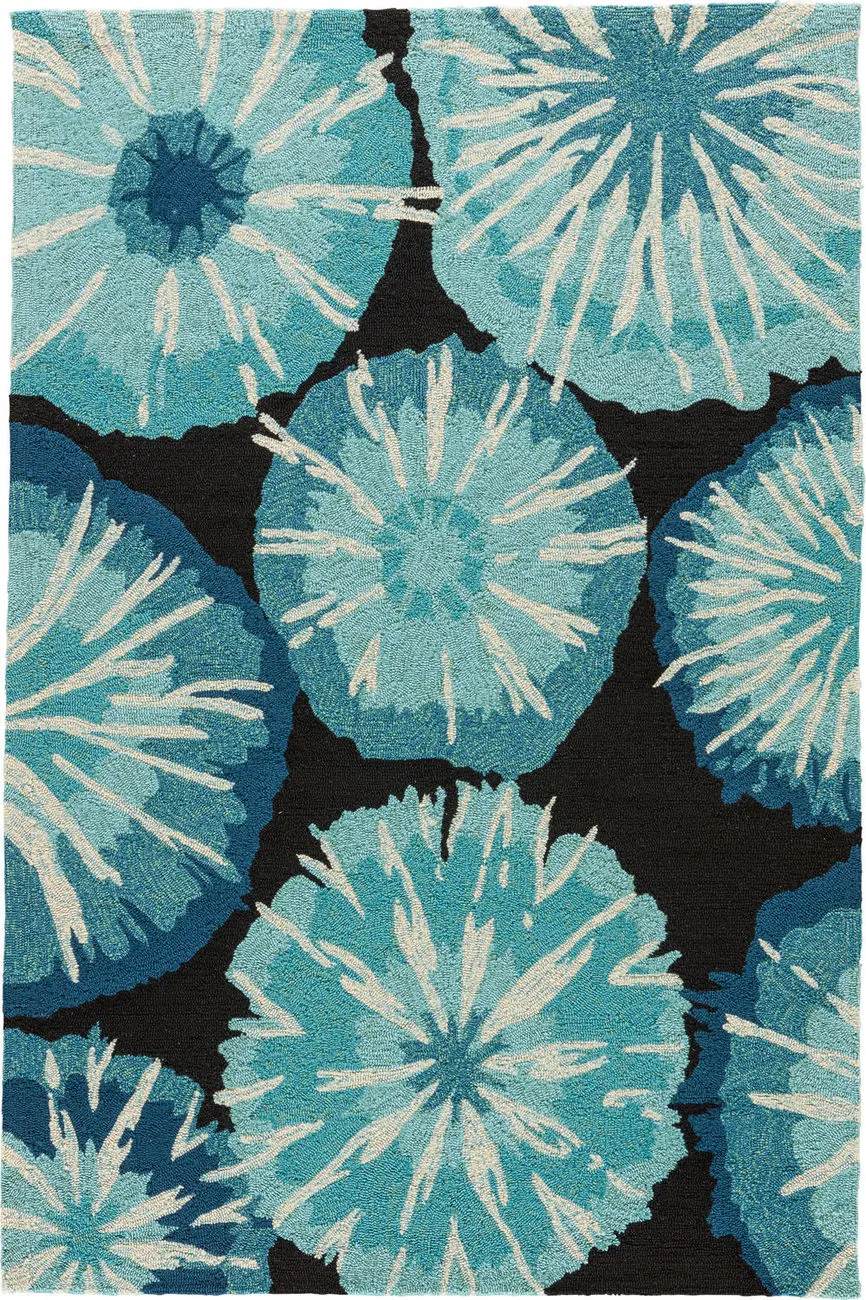 Jaipur Living Barcelona I-O BA22 Starburst Blue Hand Loomed Synthetic Rug