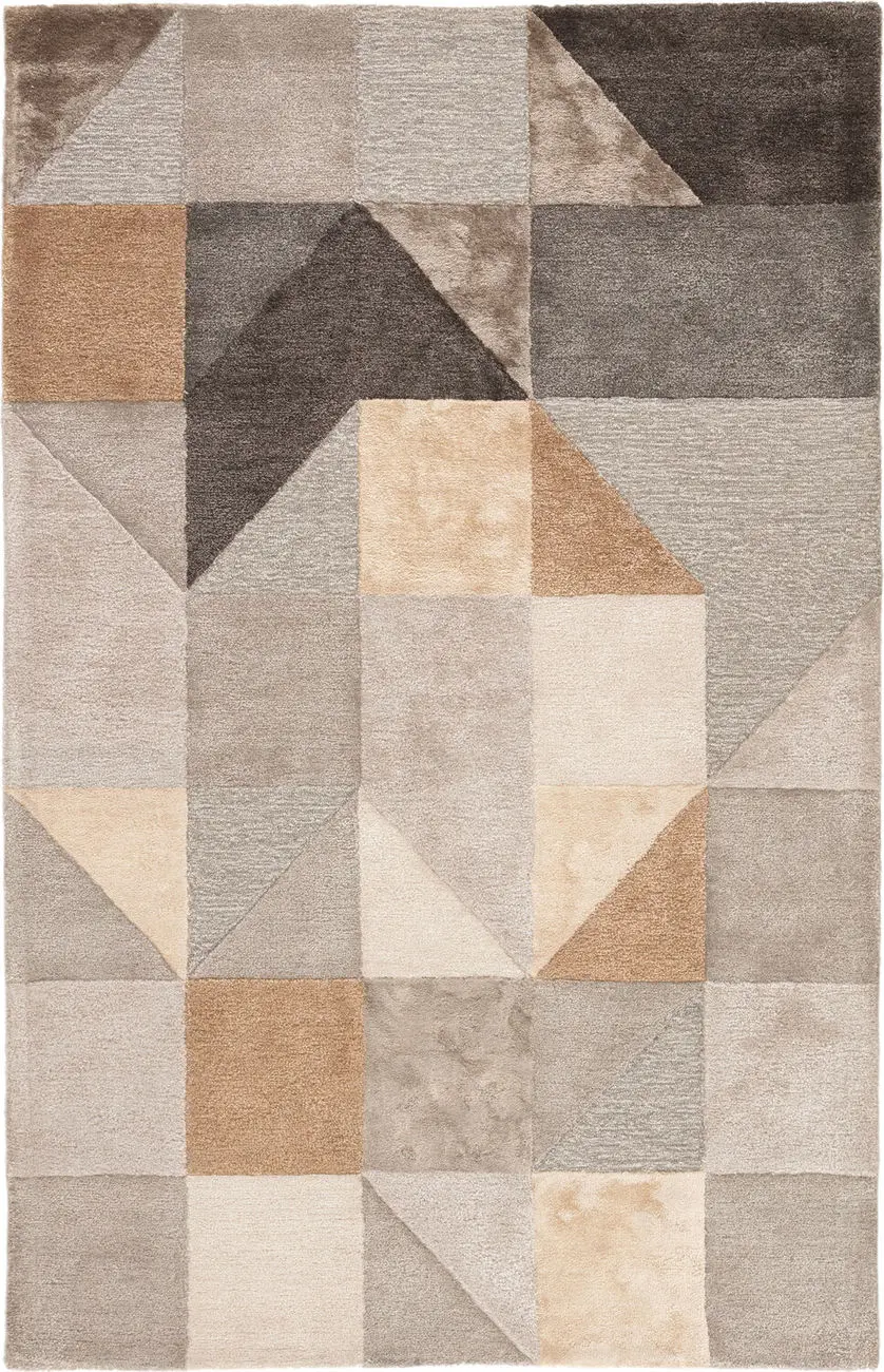 Modern Loom Living Syntax SYN01 Syntax Penta Silver Hand Loomed Silk  Rug