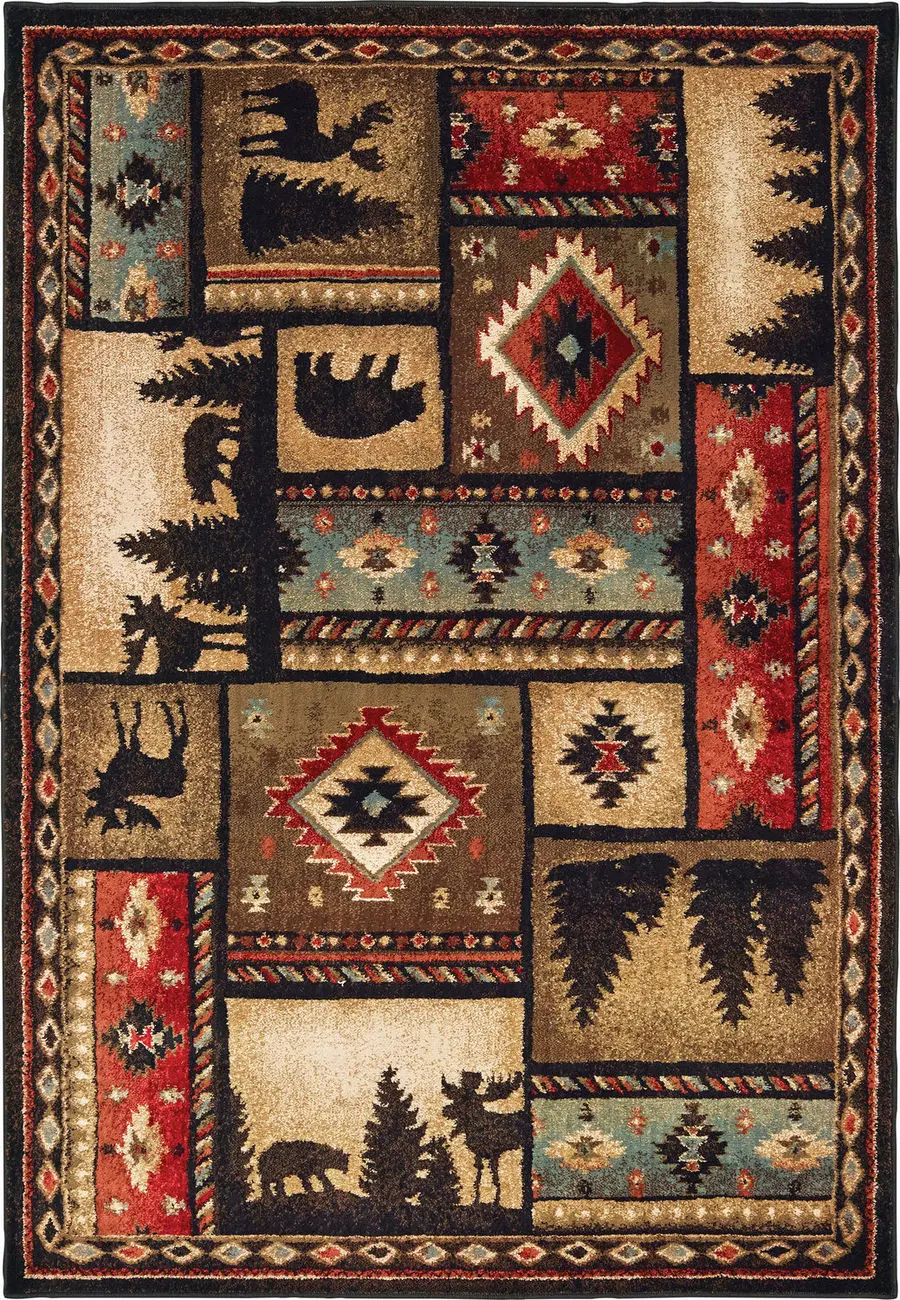 Modern Loom Woodlands 7310_1041C Black Traditional Rug