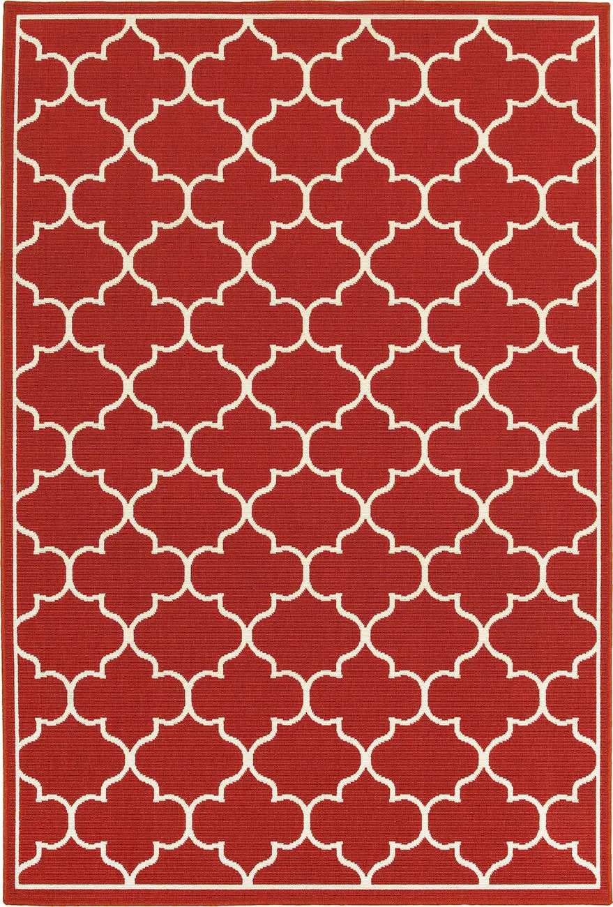 Modern Loom Meridian 7310_1295R Red Outdoor Rug