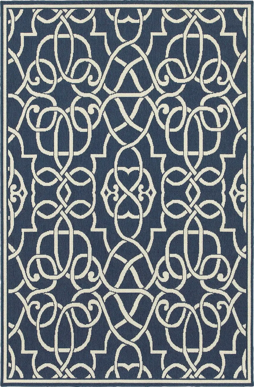 Modern Loom Meridian 7310_2205B Navy Outdoor Rug