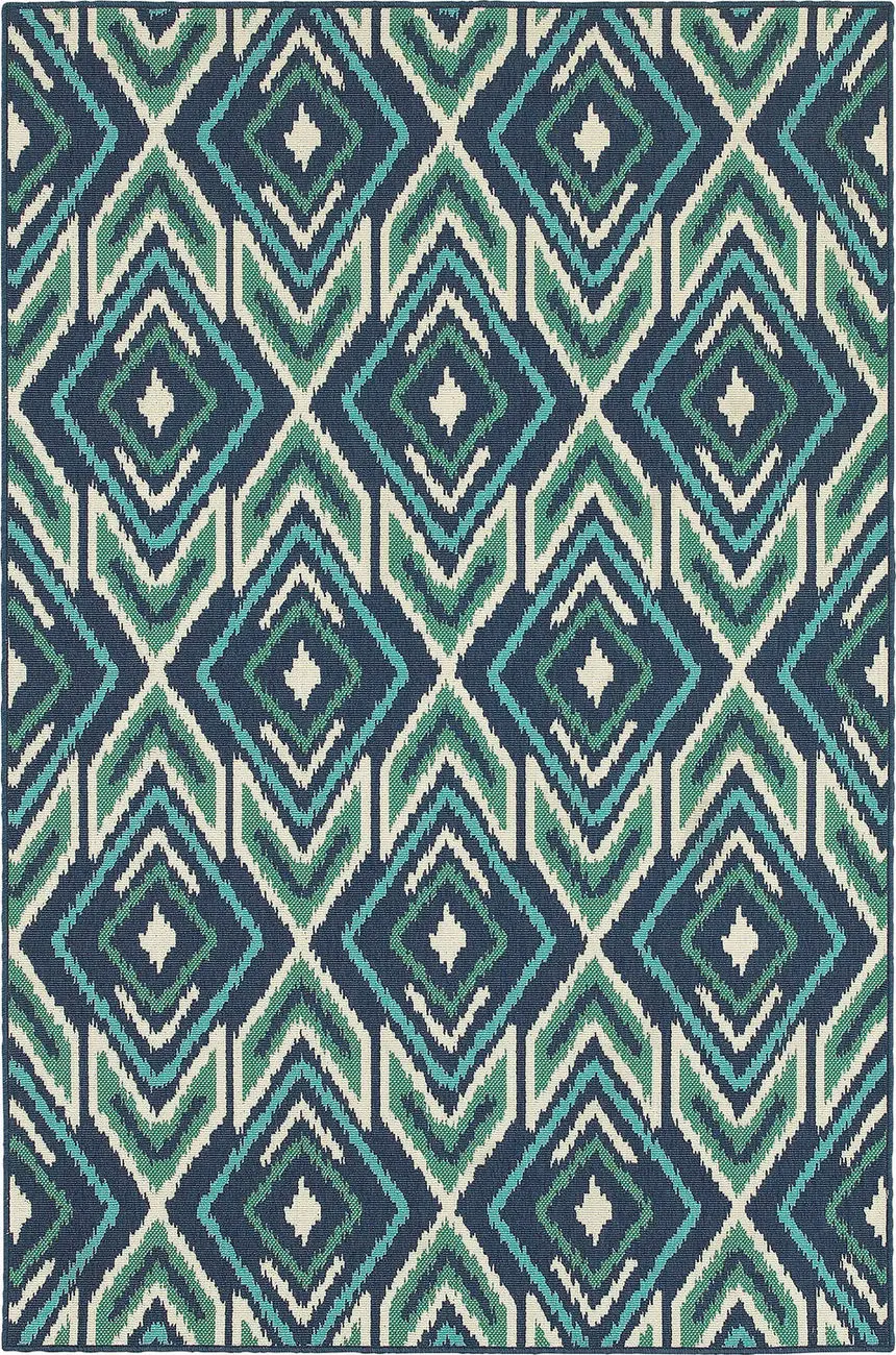 Modern Loom Meridian 7310_2209B Navy Outdoor Rug