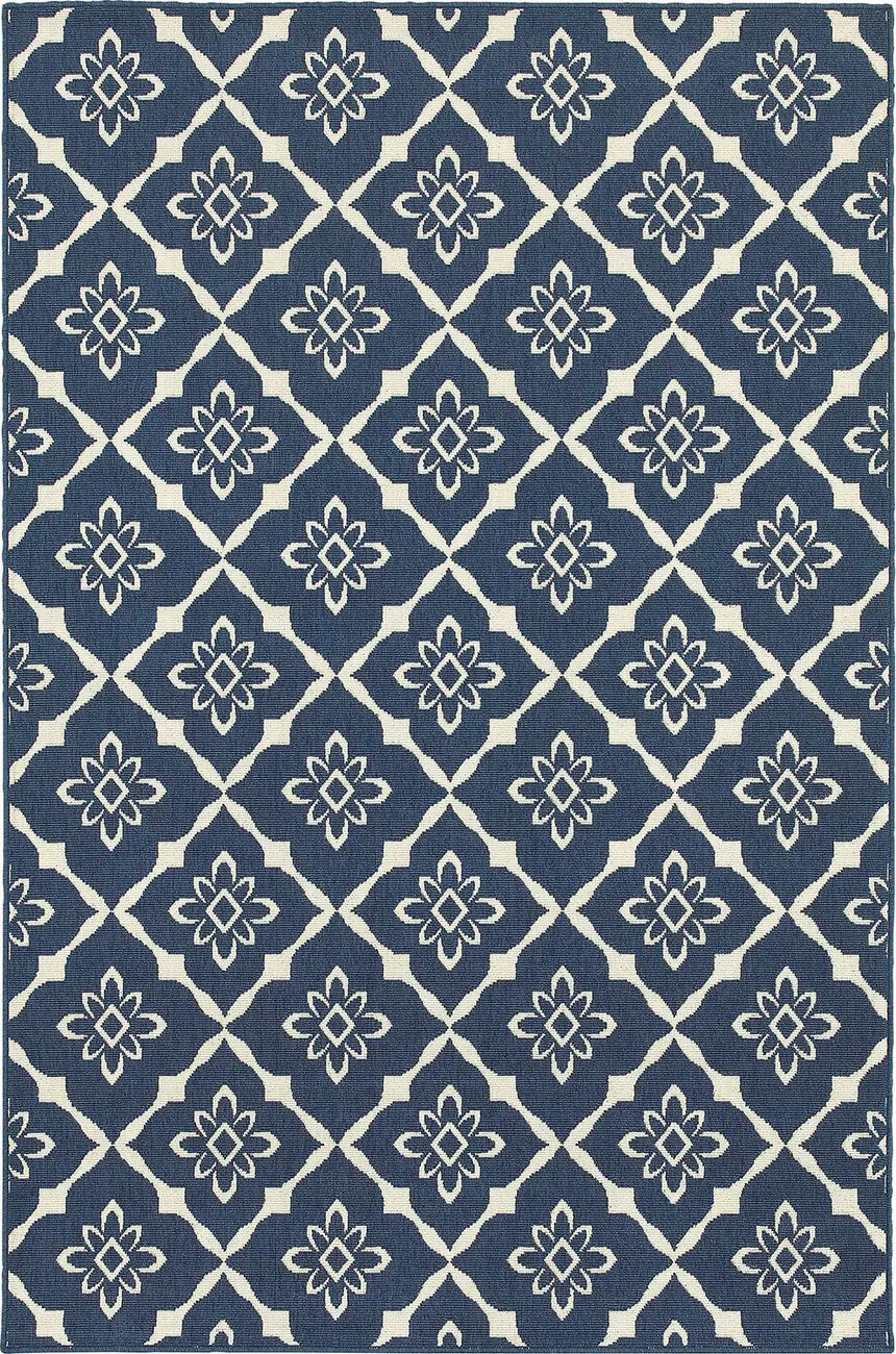 Modern Loom Meridian 7310_5703B Navy Outdoor Rug